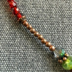 Vintage Necklace Swirl Colorful Beads Handmade Bohemian 17 + 2 inches
