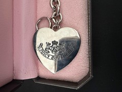 Vintage Y2K Juicy Couture Silver Tone Necklace Complete /w Box