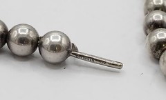 Antique Victorian W.R.C Sterling Silver Bead Ball Chain Collar Necklace 15.5″
