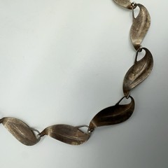 VTG Finn Jensen Norway Sterling Silver White Enamel 17″ Necklace 33.7g#yde