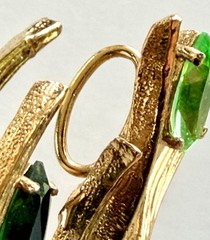 Vintage BENEDETTO PANETTA MCM ABSTRACT XL PENDANT 3 3/4” Faux Peridot Emeralds