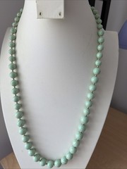 Vtg Monet Mint Green Necklace: Gold Tone/ Very Good Pre-owned Condition