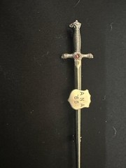 Vintage Sterling Silver Sword Pin W Crest Sign A.N.A 55