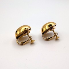 Napier Gold Tone Domed Square Clip On Earrings Vintage Screw Back Studs
