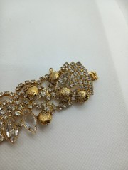VINTAGE JULIANA? GOLD TONE WATERFALL NECKLACE BRACELET DEMI PARURE