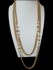 Vintage Goldtone 3 Strand 56 In Chain Necklace