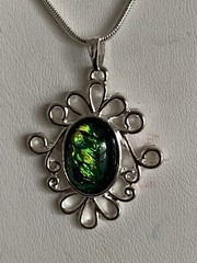 BIG Sale*Hand-CRAFTED VTG.CREATED OPAL PENDANT-No Chain Included