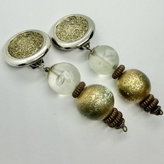 Vtg 1980’s Etruscan Revival Resin Runway Statement Earrings Clip Avant-Garde