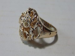 Vintage Gold-toned free-form Cluster Ring Size 5 – FREE SHIPPING