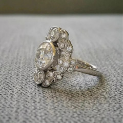 Vintage Art Deco 3.00 Ct Round Cut Diamond Antique Edwardian Engagement Her Ring