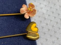 Vtg – Antique Stick Pin Lot Enamel Rhinestone Cloisonne Locket Costume Jewelry