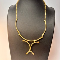 Necklace Gold Vintage Sarah Coventry Textured Segmented Chain Removable Pendant