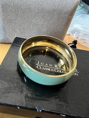 Joan Rivers Gold Tone & Green Metal Enamel Bangle Bracelet 7244