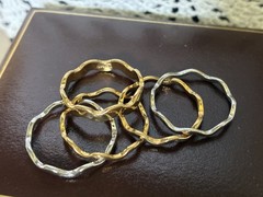 Avon Wave Ring Original 5 Bands Silver and Gold Tone 1970s Size 7 3/4