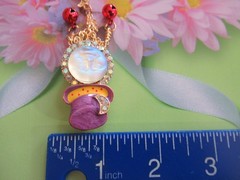 Aurora Moon Face Brooch Pin Enamel Hat Rhinestone Red Jingle Bells NEW