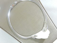 TRIFARI 70’s LANVIN MODERNIST ERA OFF WHITE LUCITE CENTER FEATURE NECKLACE