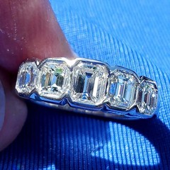 Original EARTH MINED DIAMOND Deco Wedding Band 2 CARAT PLATINUM Engagement Ring