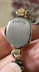 Vintage Elgin Ladies Watch Art Deco Gold Tone 1940 Size Small Stretch Band