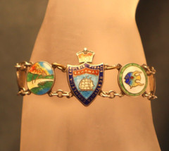 Sterling Enamel Bahamas Bracelet Vintage AMCO