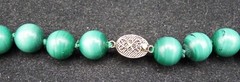 18″ Green Malachite Bead Heavy Necklace 9mm EXC!