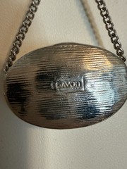 Avon 1978 Vintage Abalone Slide Pendant Necklace, Silver Tone, 16-18″ Length