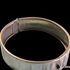 Vintage Silver Plated Machine Turned Textured Clamp Bangle Bracelet Sz 7in