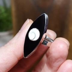 Shiva Eye Shell Inlay Sterling Silver Ring US ring size 9