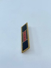 Vintage Revlon Pin Brooch Rectangle Black and Red Enamel Gold Tone