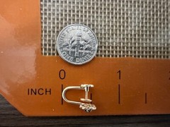 Estate 14K Yellow Gold Sapphire Screw-Hinge Earrings for Non-pierced Ears