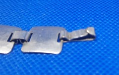 Alpaca Silver hammered Bracelet Bangle Size 7″ x 0.5″ Germany WW2 Africa Rommel