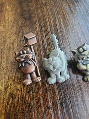 Vintage JJ Jonette Jewelry Cartoon Cat Pin Lot Of 3