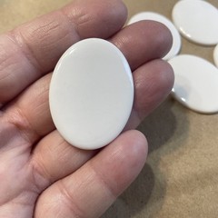 30x40mm 6pcs White Oval Cabochon Vintage Jewelry Supplies Plastic