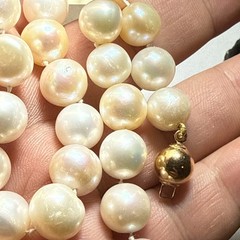 Choker Cultured Pearl 14k 9mm Ball Clasp 10mm Big Multicolor Pearls 16.5” Unused