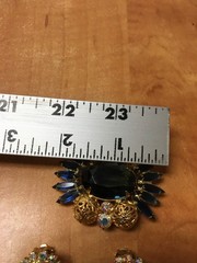 Vintage Juliana DeLizza & Elster Balls Rhinestones Stone Brooch & Earrings Set