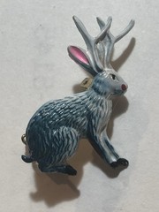 Jack Rabbit Pin/Brooch Blue & White (D1)