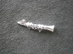 JMS Soprano Saxophone Musical Instrument Vtg Sterling Silver Charm Pendant 1.6g