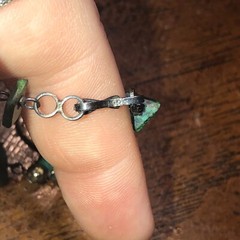 Vintage Southwestern Artisan Necklace Sterling Malachite & Horn/bone Beads 925