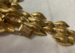 Vintage Napier 16.5” Thick Gold Tone Mesh Link Necklace Statement Choker Collar