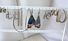 Silver 90s Modernist butterfly y2k 2000s 1990s Pierced hugger Earrings Lot 8 PRS