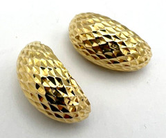 14K TEXTURED GOLD Omega Back Earrings | 9 grams