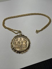 Official 1974 Illinois Medallion US Bicentennial 1776-1976 Coin Pendant 24”Chain