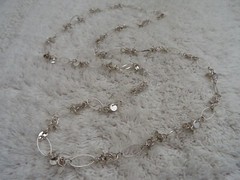 Silvertone Charm Chain Necklace (J38)