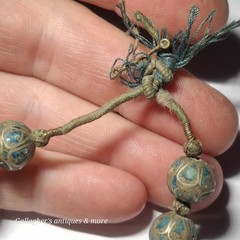 vintage Bead Tibetan Turquoise Inlay Silver Graduated 16″ Choker Necklace