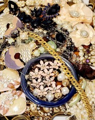 Vintage Jewelry Lot Wearable Necklaces Bracelets Earrings Some Signed #1