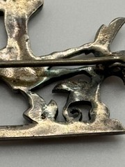 Vintage Art Deco Brooch 935 Sterling Silver Marcasite Deer