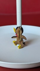 Whimsical Vintage Painted Wood Wooden Figural Cartoon PENGUIN Brooch 1 ½” Pin