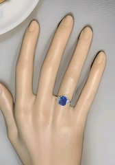 Vintage Platinum Engagement Ring 2.04CT.Natural Untreated Blue Sapphire GIA Cert