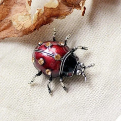Enamel Rhinestone Ladybug Brooch Pin Vintage Style Insect Jewelry Gift NEW US
