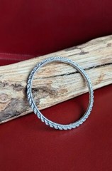 Vintage TRIFARI Silver Tone Braided Twist Thin Bangle Bracelet