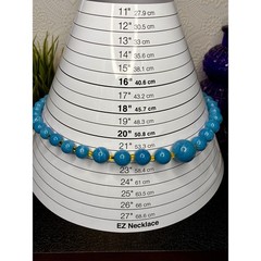 Sky blue and white marbled vintage beaded necklace 22”